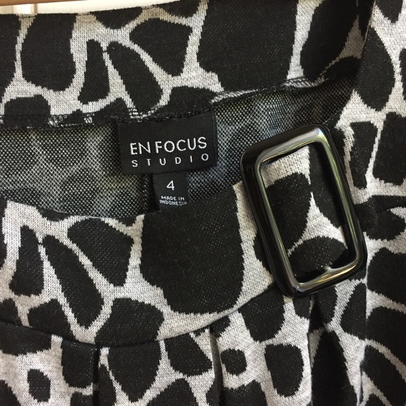 En Focus Studio Black and Gray Print Dress - Picture 3 of 4